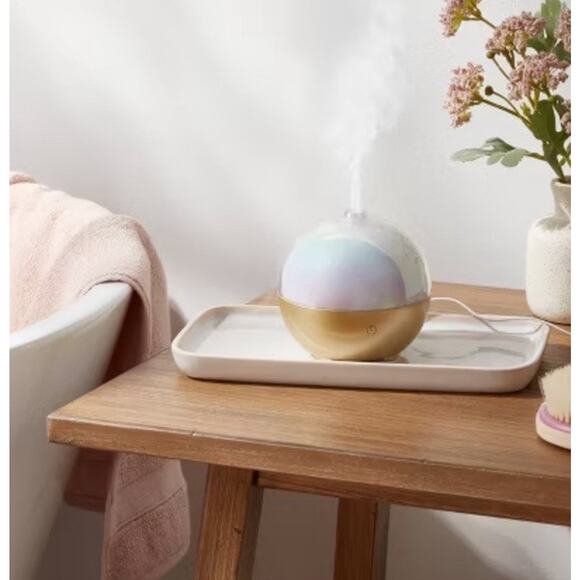Opalhouse Ultrasonic Essential Oil Diffuser 300ml Iridescent & Gold USB Plug NIB - Picture 1 of 5